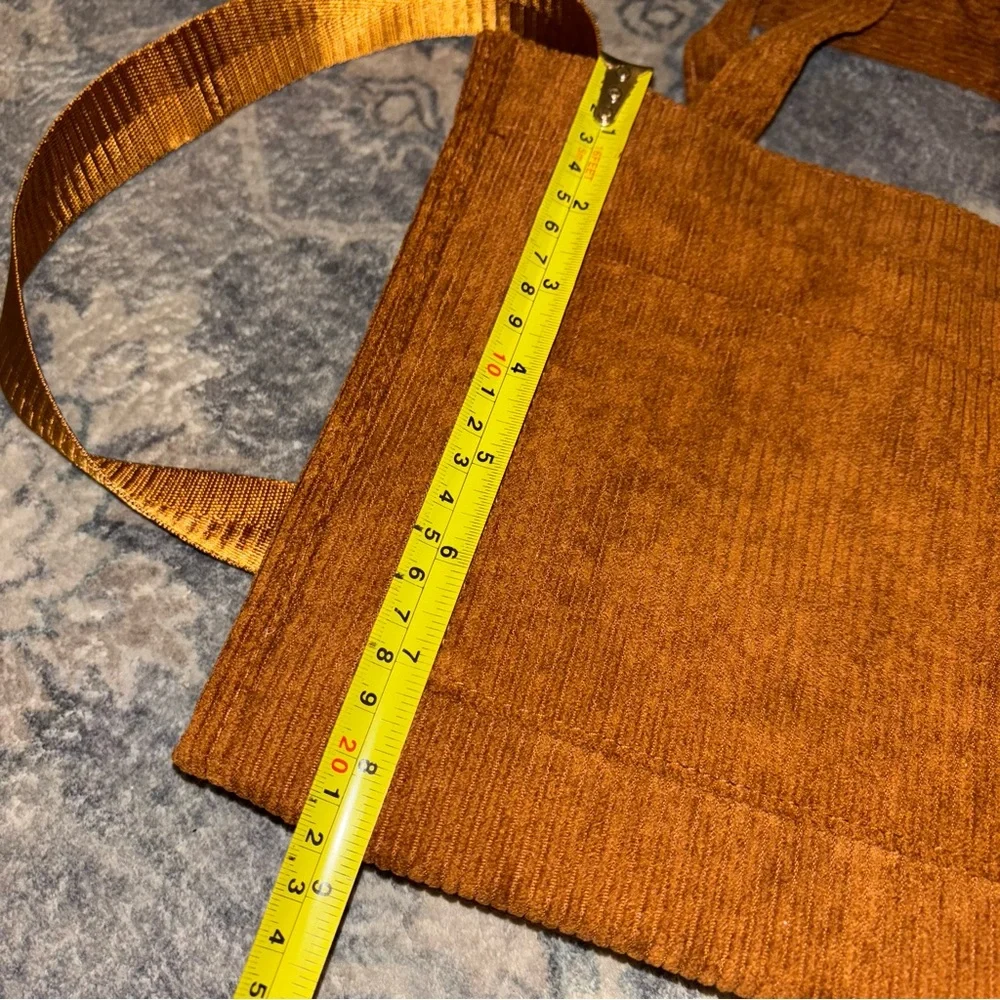 Brown Corduroy Crossbody Handbag - Picture 7 of 12